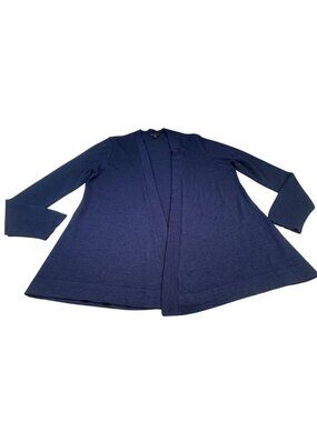 Eileen Fisher System Italian Merino Wool Yarn Open Front Cardigan Womens Sweater